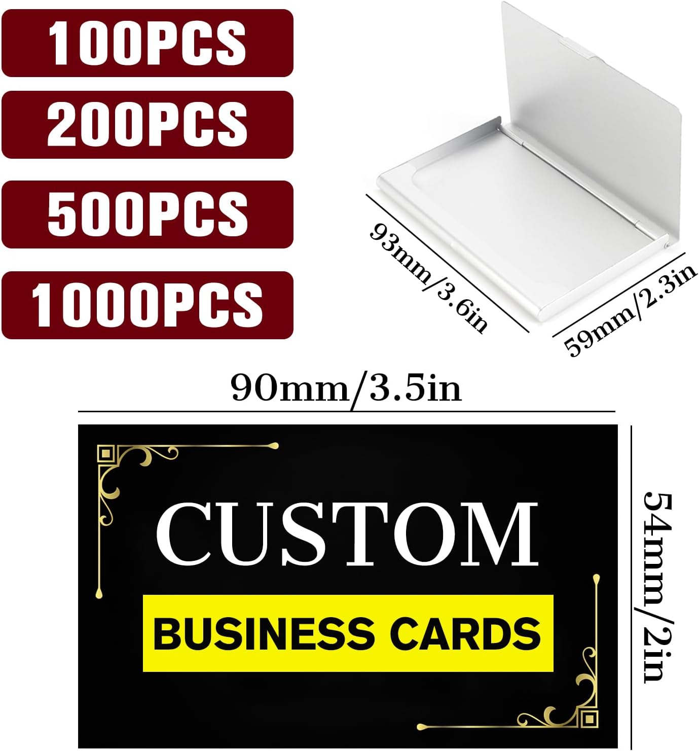 Custom Thank You Floral Business Cards Customizable with Logo Photo Personalized Business Card Customize for Small Business Customized Waterproof Double Sided Cards 100 200 500 1000