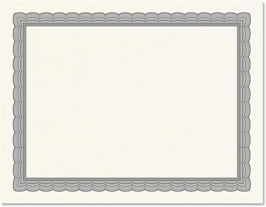 Executive Gray & White Parchment Certificate Papers - Pack of 25, Laser & Inkjet Printer Compatible, For Office, Business Awards, Graduation, School Diplomas, 8-1/2" x 11" on 60 lb. Text Stock