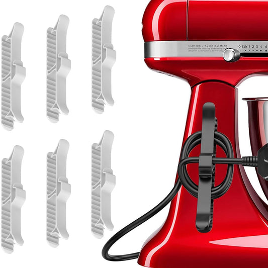 Cord Organizer | Organization and Storage for Kitchen Appliances,Cord Keeper,Cord Wrapper,Cord Holder for Air Fryer,Coffee Maker,Blender,Toaster,Table Lamps Cord-6Pcs (White)