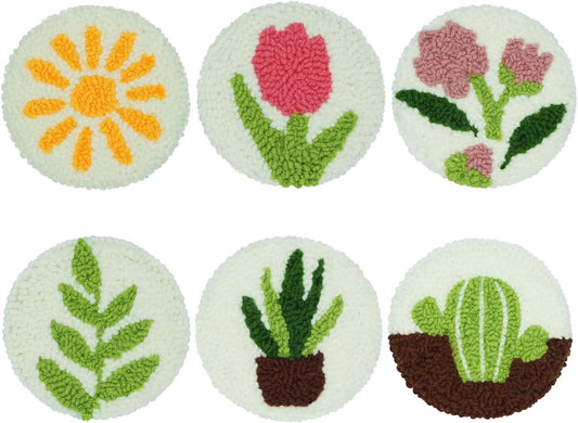 Mefatus Punch Needle Kit for Beginners Adults Kids Easy Punch Needle Embroidery Kit Tool Threader Fabric Hoop Yarn Rug Tufting Coaster Art and Crafts