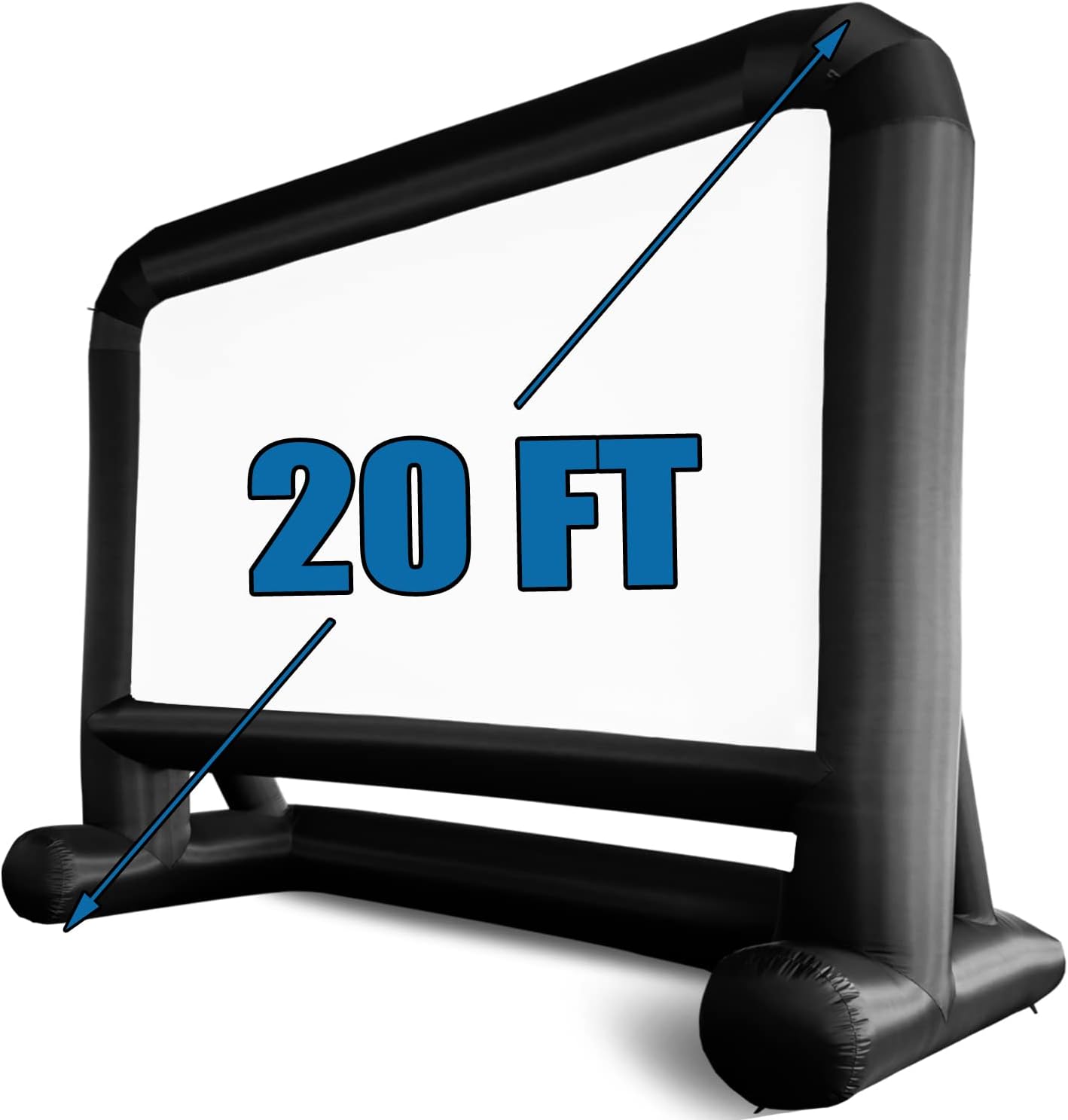 HuaKastro 20 FT Outdoor Inflatable Projector Movie Screen – One-Piece Design, Easy Setup Blow-Up Screen with Fan, Perfect for Parks, Drive-in Movie Nights & Large Outdoor Events (Stable Base)
