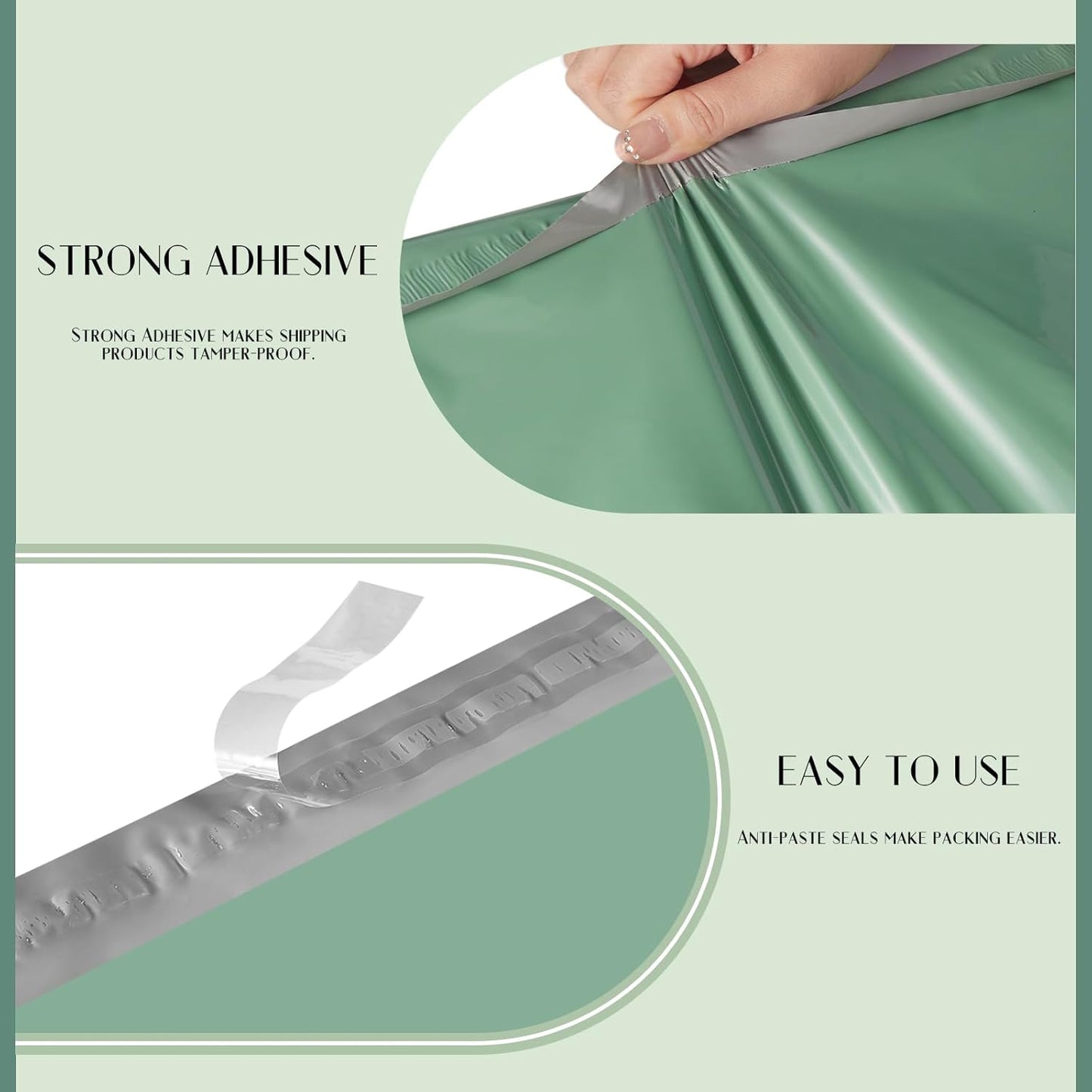 Metronic Large Poly Mailers 24x24 100 PCS, Strong Adhensive Shipping Bags for Clothing, Waterproof Shipping Envelopes for Small Business, Tear-resistant Mailers Poly Bags in Grayed Jade Green