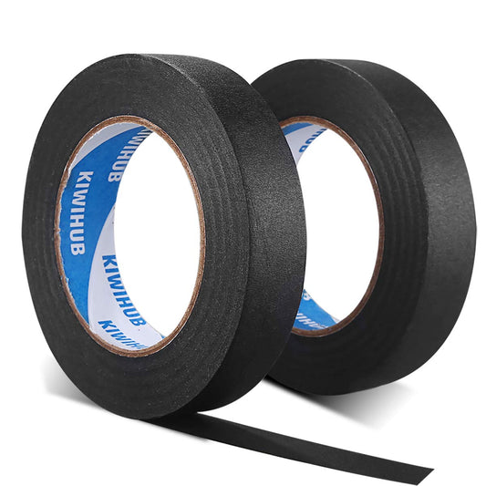 Painter's Tape, 1"(25mm) x 60 yd (120 Yards Total), 2 Rolls - Black Painting & Masking Tape - Multi Surface Use - 14 Day Clean Release Trim Edge Finishing Tape