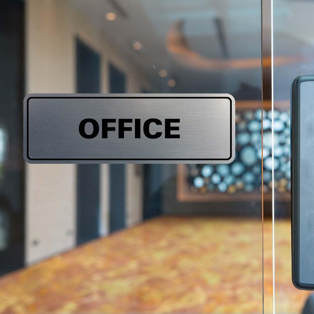 Signs ByLITA Standard Office Sign - Professional Business Signage - Easy to Install (Brushed Gold) - Small 5 Pack