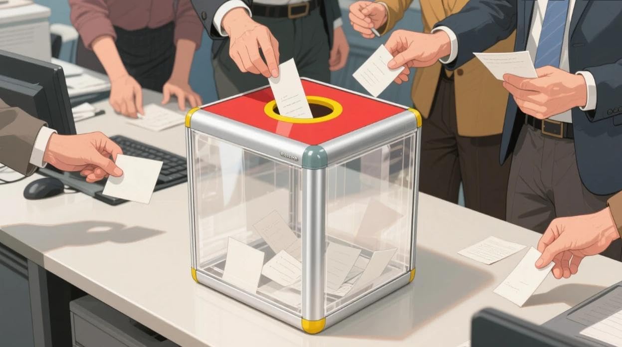 KAFENDA Desktop Acrylic Donation Ballot Box for Fundraising / Suggestion Box (20x20x30cm)
