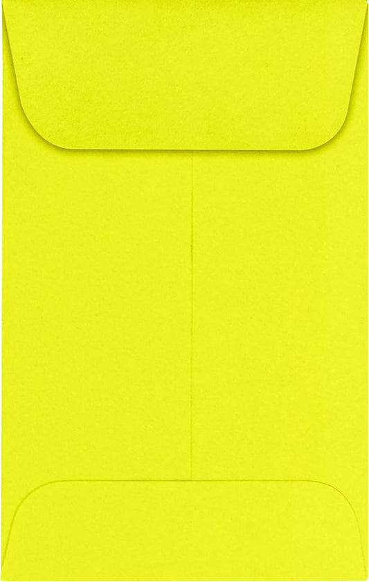 LUXPaper #1 Coin Envelopes | 2 1/4" x 3 1/2" | Citrus Yellow | 80lb. Text | 50 Qty