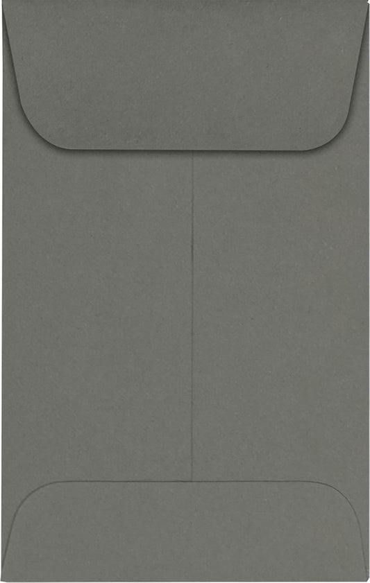 LUXPaper #1 Coin Envelopes | 2 1/4" x 3 1/2" | Smoke Gray | 80lb. Text | 250 Qty