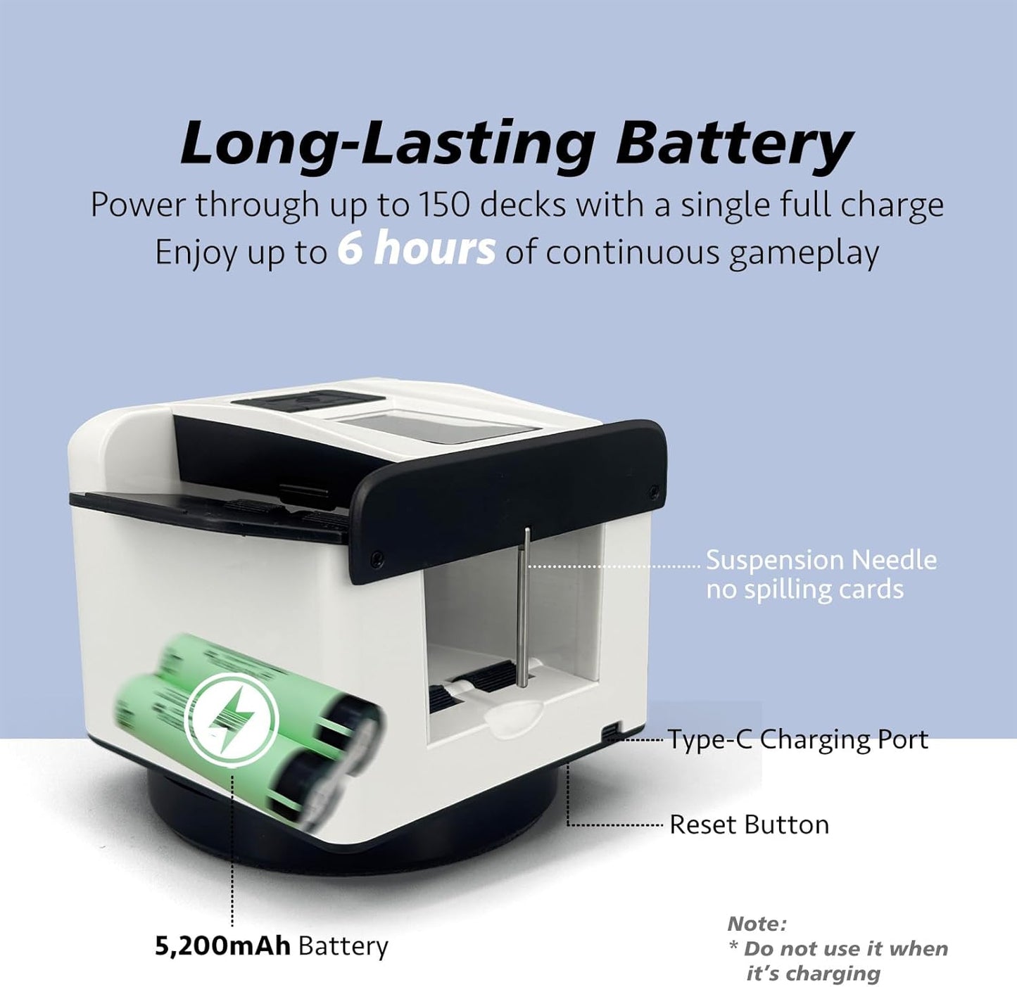 All-in-One Automatic Card Shuffler and Dealer,with 8 Remotes,Programmable Dealer,Card Shuffler 2 Deck,360° Rotation,Ultra Quiet,Rechargeable,up to 12 Players,for All Card Games (White&Black)