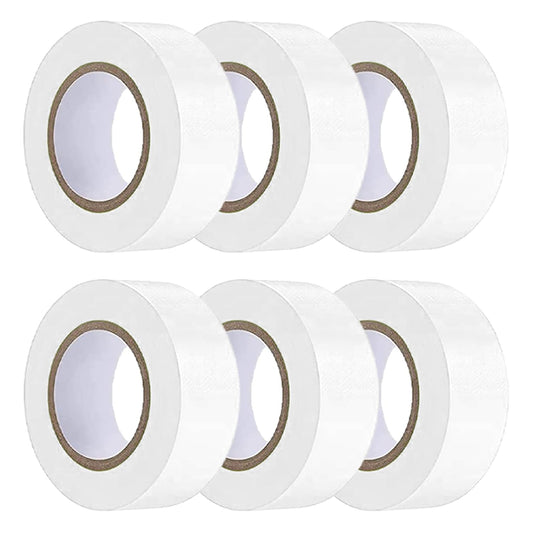 6 Pack White Flagging Tape, Non-Adhesive Plastic Ribbon Neon Marking Roll, 1"*600ft, Marking Tape for Tree Marking, Hunting, Boundaries and Hazardous Areas,Trail Marking