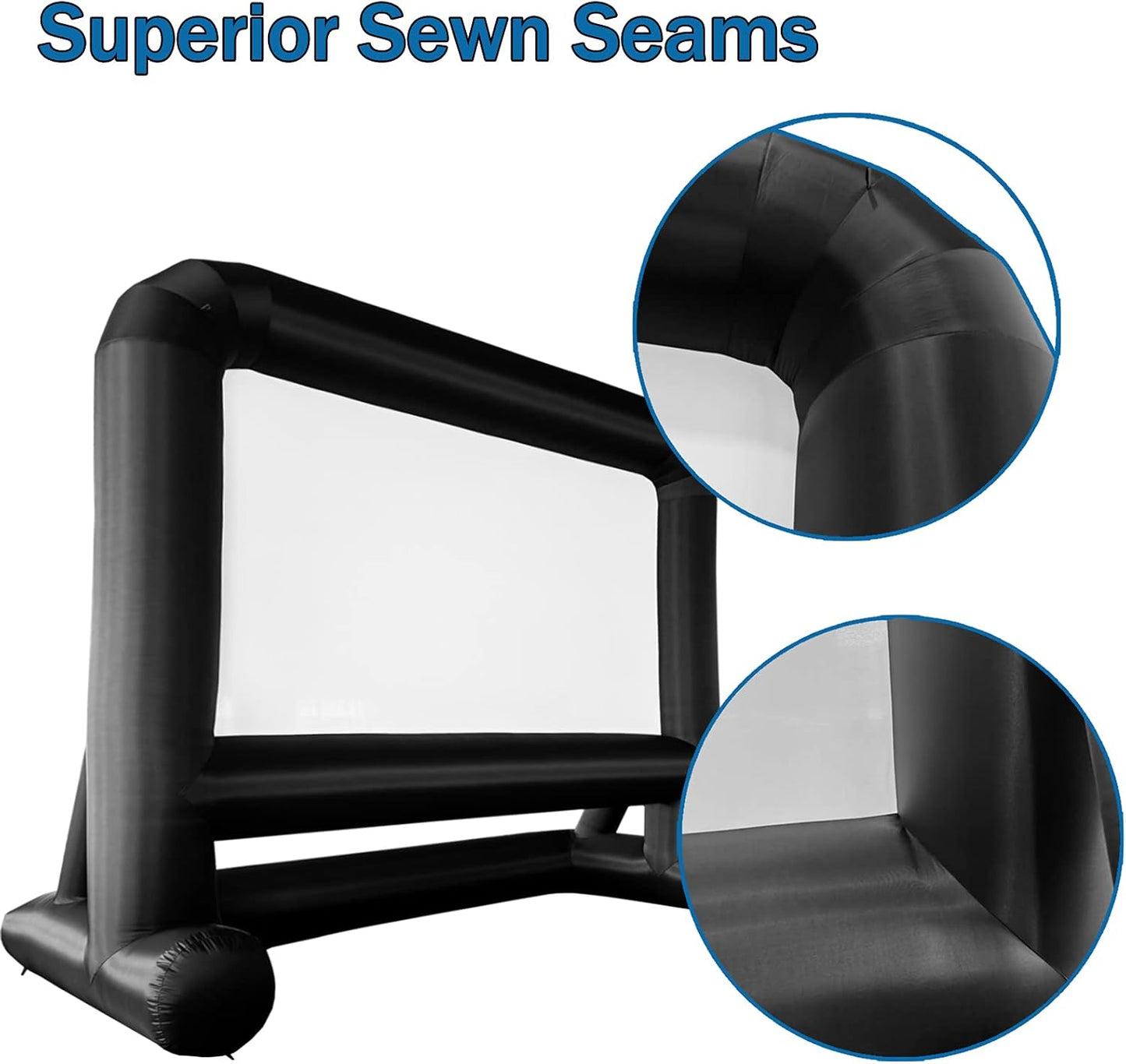 HuaKastro 20 FT Outdoor Inflatable Projector Movie Screen – One-Piece Design, Easy Setup Blow-Up Screen with Fan, Perfect for Parks, Drive-in Movie Nights & Large Outdoor Events (Stable Base)