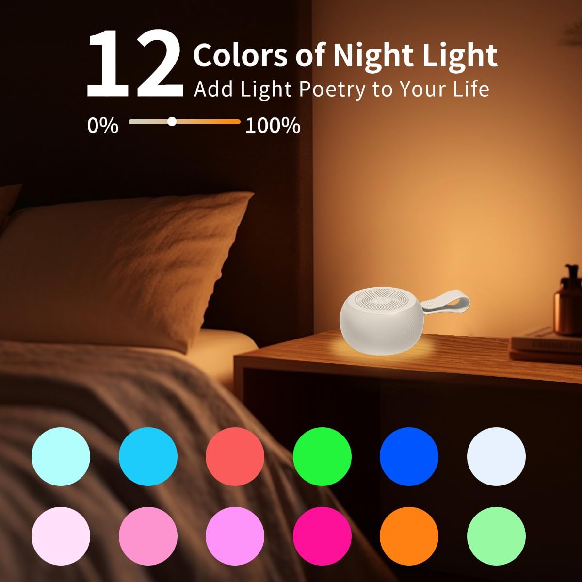 Easysleep White Noise Sound Machine Portable Sleep Machine for Baby Adult with 30 Soothing Sounds 12 Night Light Colors 4 Timer Memory Function Rechargeable Noise Machines for Sleeping, Office