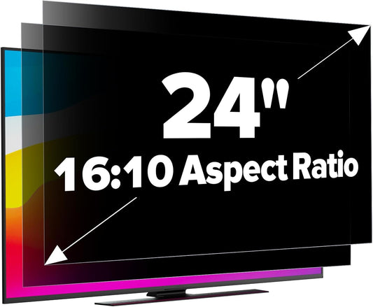 [2-Pack] HD Computer Privacy Screen 24 inch, Upgraded Computer Privacy Screen for 16:10 Widescreen Removable Anti Glare Computer Screen Cover and Blue Light UV-Blocking Screen Privacy Filter