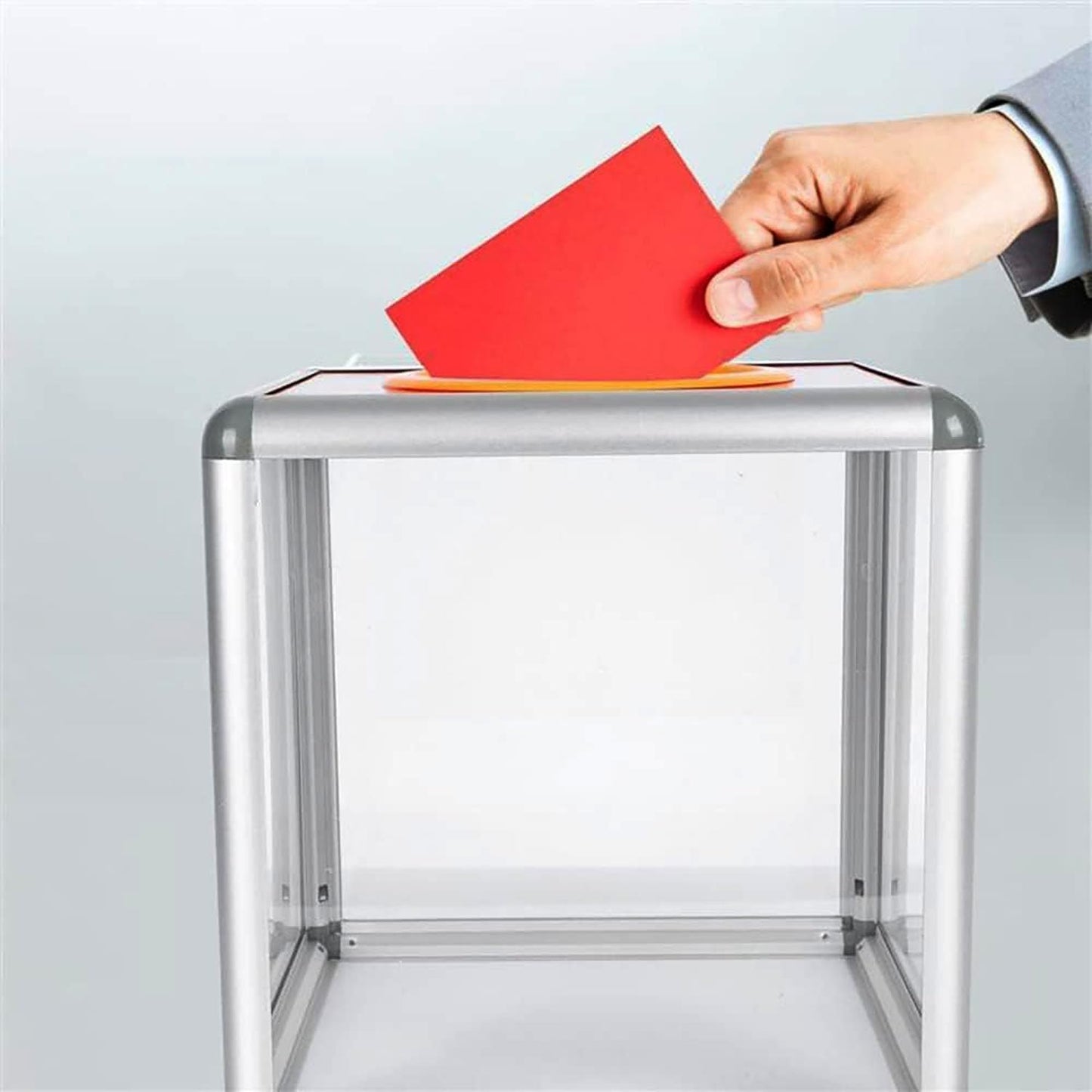 KAFENDA Desktop Acrylic Donation Ballot Box for Fundraising / Suggestion Box (20x20x30cm)
