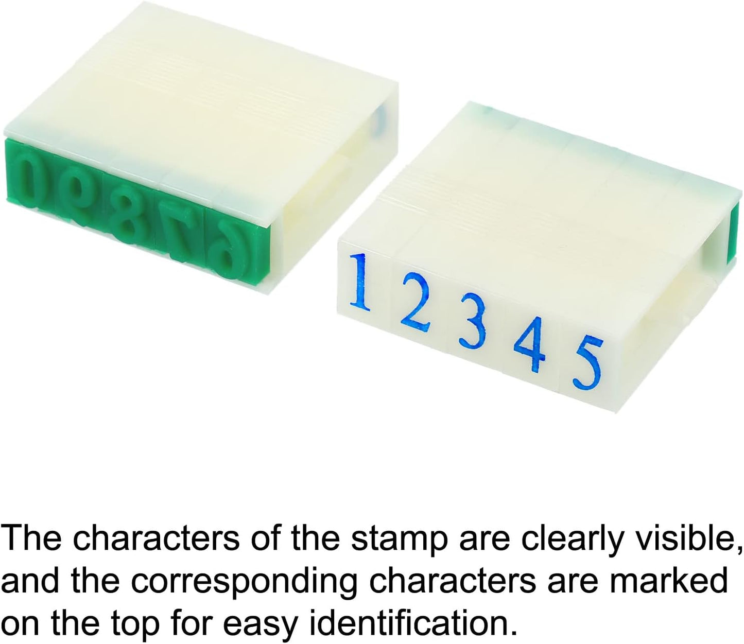 PATIKIL Detachable Number Stamp, 13mm Plastic 9 Digits Font Size 2 Numeral 0-9 Combination Set for Card Tag Scrapbook Craft Making Teaching