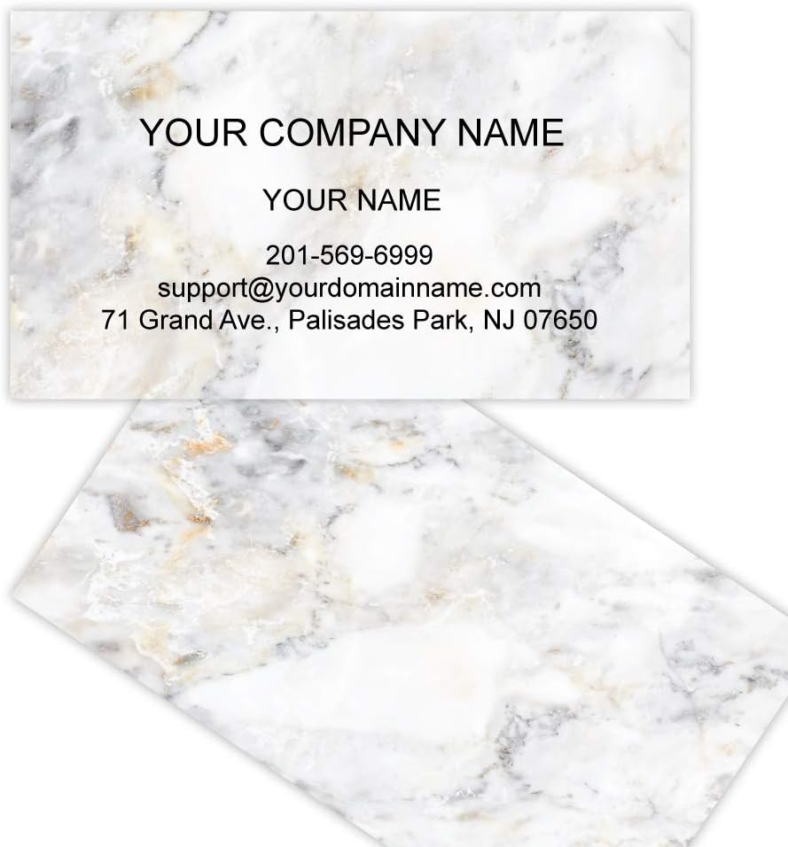 Custom Premium Business Cards, Full color - Marble (350gsm-Thick paper), Made in The USA (Plain)