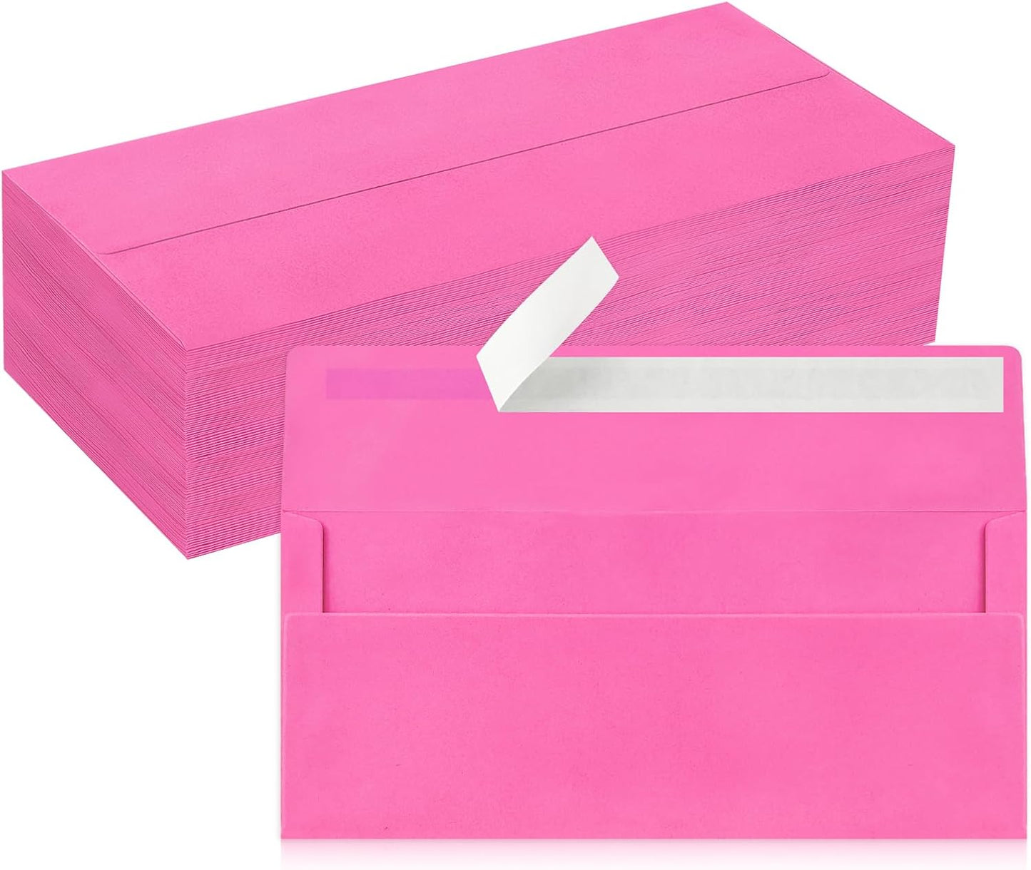 100 Pack #10 Business Envelopes, Rose Standard Envelopes Self Seal, Letter Size Mailing Envelopes for Checks Letters Invoices Statements Christmas Birthday Graduation Wedding, 4 1/8 x 9 1/2 Inch