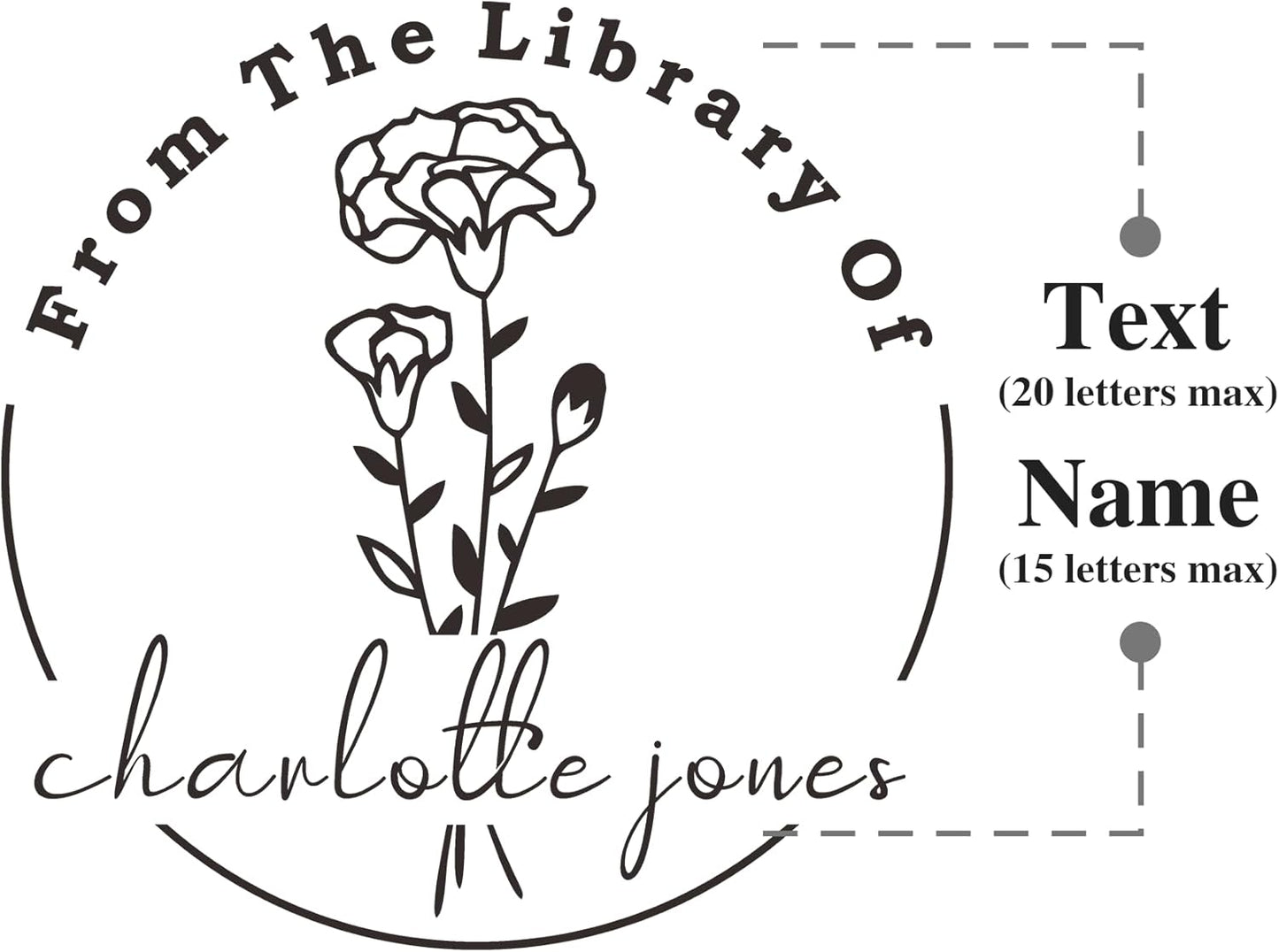 from The Library of Embossers & Stamps Custom Color Self-Inking Stamp with Your Name or Design Great for Personalizing Books, Text Books and Journals (16)