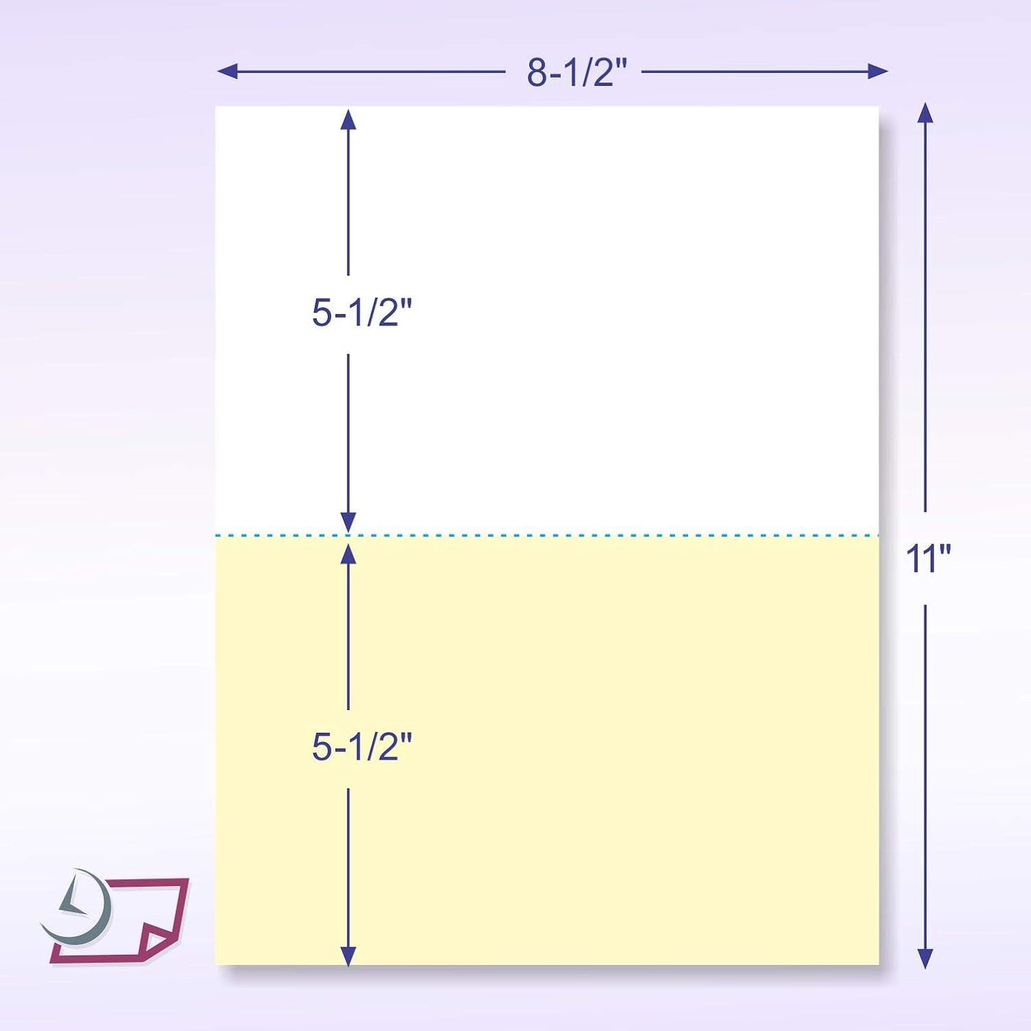 NextDayLabels - Case of 2,500 Sheets 8-1/2 x 11" 2 Part Perforated Paper, Great for Invoices, Receipt, Statement etc. (White/Yellow)