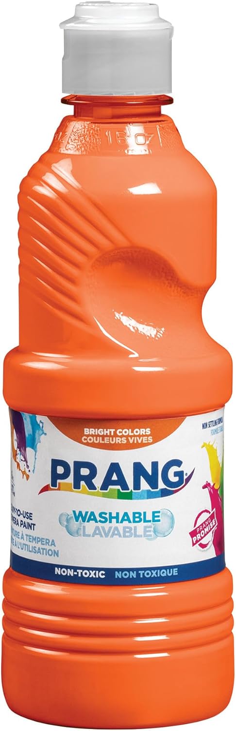Prang Washable Tempera Paint, Orange, 16 Oz., 1 Count