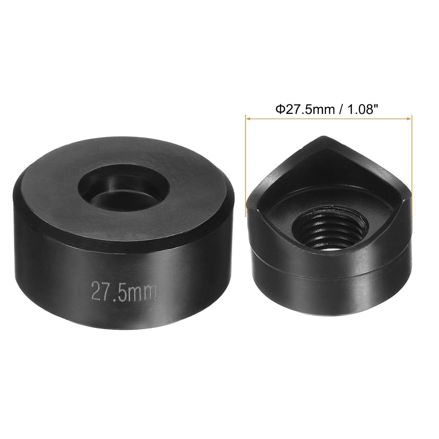 HARFINGTON Sheet Metal Punch Hole Punch 27.5mm Bearing Steel Precise Cutting Manual Knockout Kit with External Hex Shank for Metal Steel Plate Sink Stainless Steel, Black