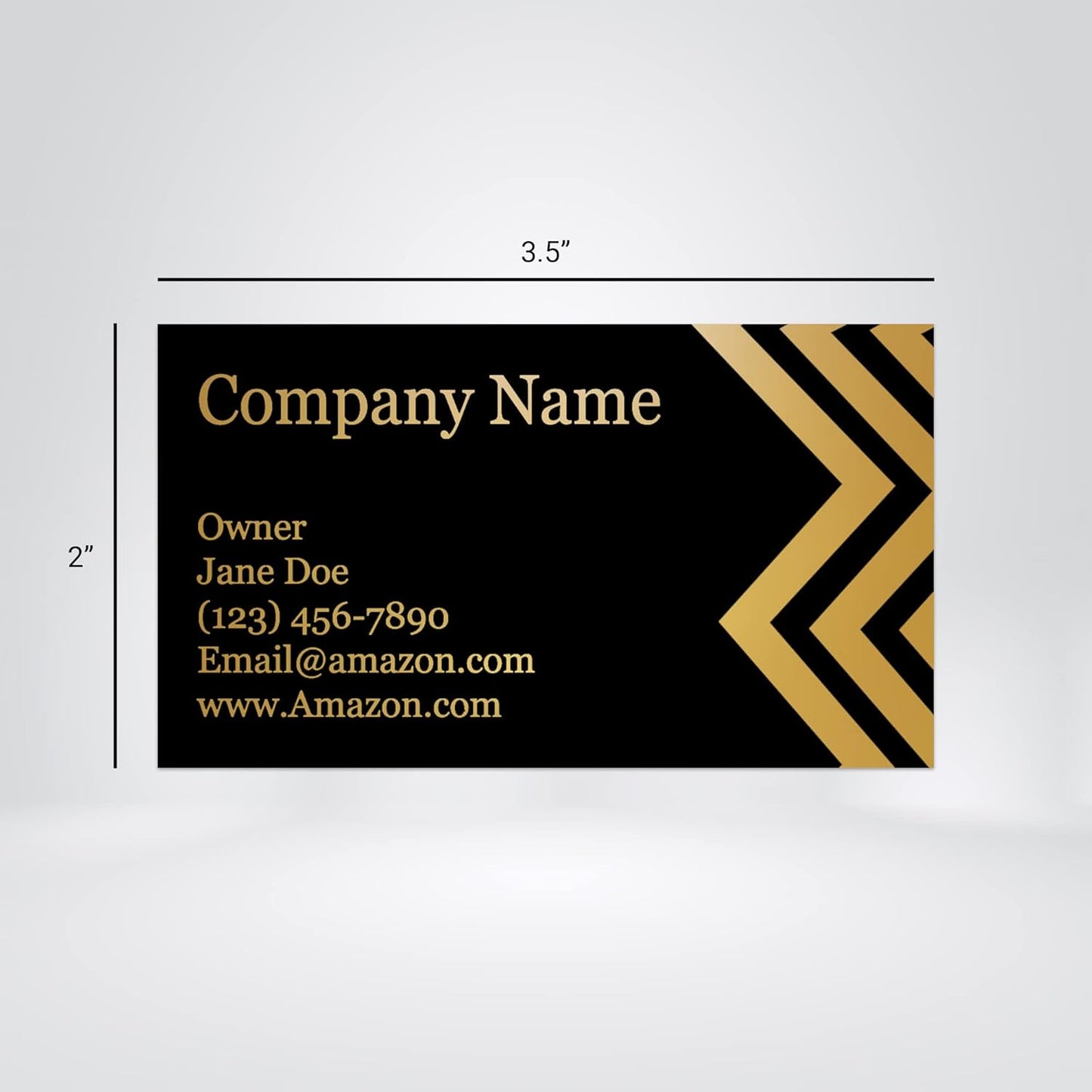 Personalized Gold Foil Black Business Cards 100 Pack - 3.5" x 2" Cards - 14 PT Thick Sturdy Cards - Unique Shiny Gold Foil - Made in the U.S.A. (Gold Zig Zag)
