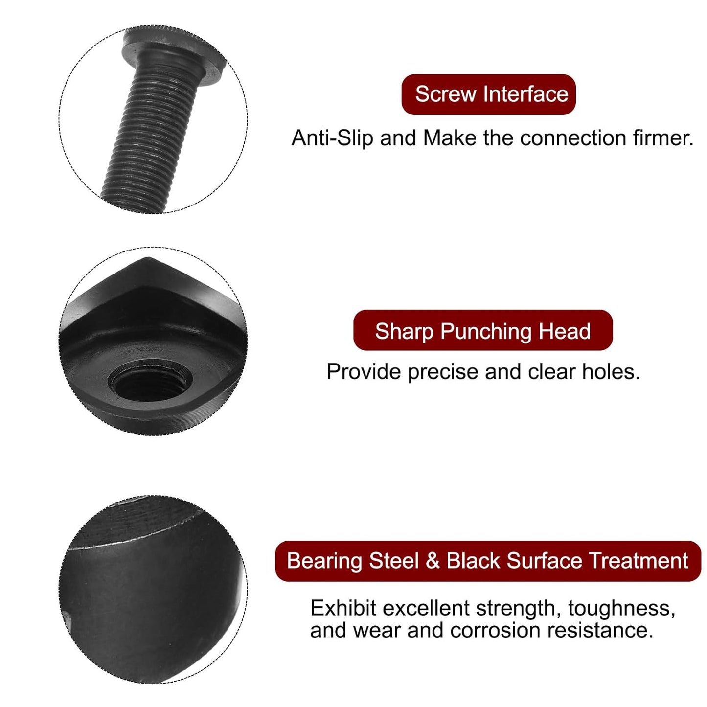 HARFINGTON Sheet Metal Punch Hole Punch 41mm Bearing Steel Precise Cutting Manual Knockout Punch Kit for Metal Steel Plate Sink Stainless Steel, Black