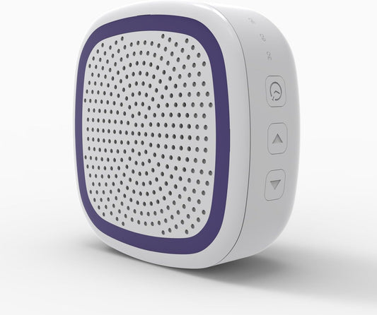 White Noise Machine,Wireless Connect Sound Machine with 36 Soothing Sounds, Sleep Machine for Adults Baby Kids，Memory Function,3 Timers,15 Volume Levels for Home, Office, Travel. (White-Blue, Small)