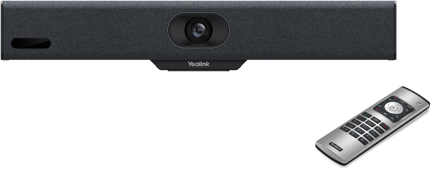 Yealink MeetingBar A10 Conference Room Webcam 4K 120° Wide Angle Camera with Android OS, Video Conferencing System with Microphone and Speaker, AI Speaker Tracking, Auto Framing, Teams Zoom Certified