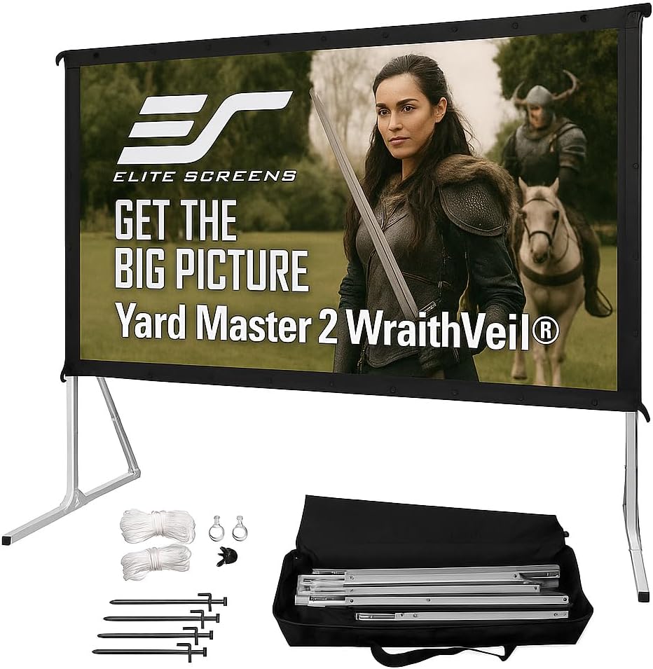 Elite Screens 100-inch Wraith Veil DUAL, 16:9, 0.8 Gain, 150° Viewing Angle, Front & Rear Projection Screen, Yardmaster 2 OMS100H2-Dual