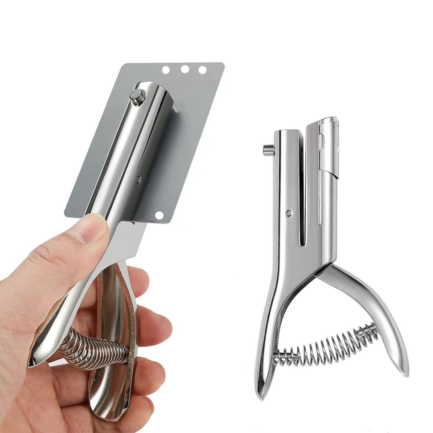 Heavy Duty 1/8 inch Single Hole Punch - Portable, Long, Small, for Paper, Cards, Plastic, Cardboard (1/8''-3MM HOLE)