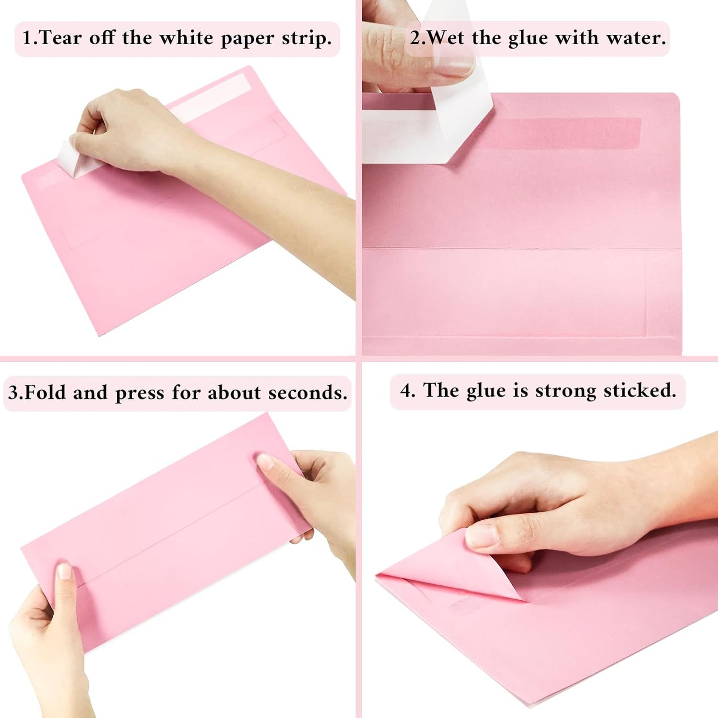 100 Pack #10 Business Envelopes, Pink Standard Envelopes Self Seal, Letter Size Business Mailing Envelopes for Checks Letters Invoices Statements Birthday Graduation Wedding, 4 1/8 x 9 1/2 Inch
