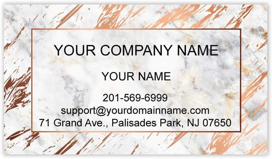 Custom Premium Business Cards, Full color - Marble (350gsm-Thick paper), Made in The USA (White)