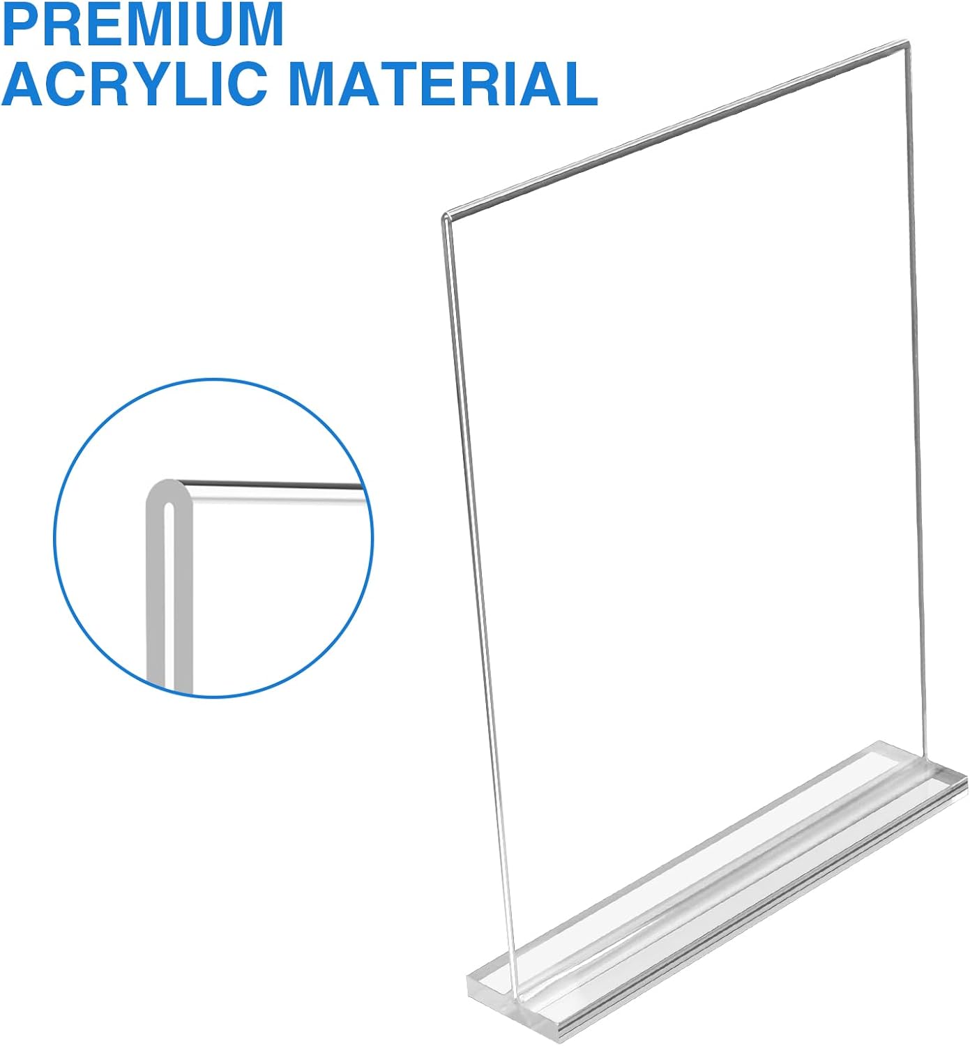 20 Pack Acrylic Sign Holder 4 x 6 Clear Display Table Signs Stand, Double Sided T Shape Flyer Holder Plastic for Picture Paper Frame Holder Home Office Menu Retail Show Fair