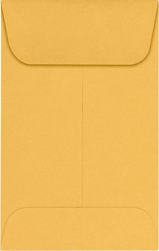 LUXPaper #1 Coin Envelopes | 2 1/4" x 3 1/2" | Brown Kraft | 24lb. Text | 1,000 Qty