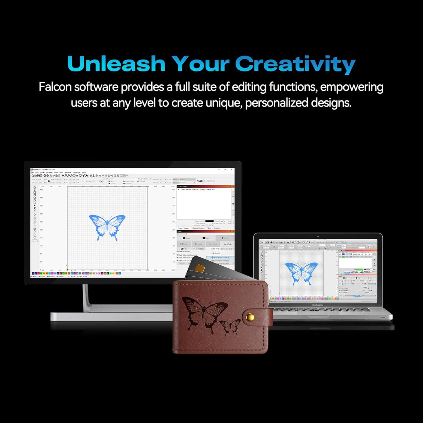 Falcon2 Pro S 40W Enclosed Laser Engraver with Air Assist, Built-in Camera, Class 1 Laser Cutter and Engraver Machine for Wood, Metal, Batch Prodcuction, Engraving Area 400 * 415mm