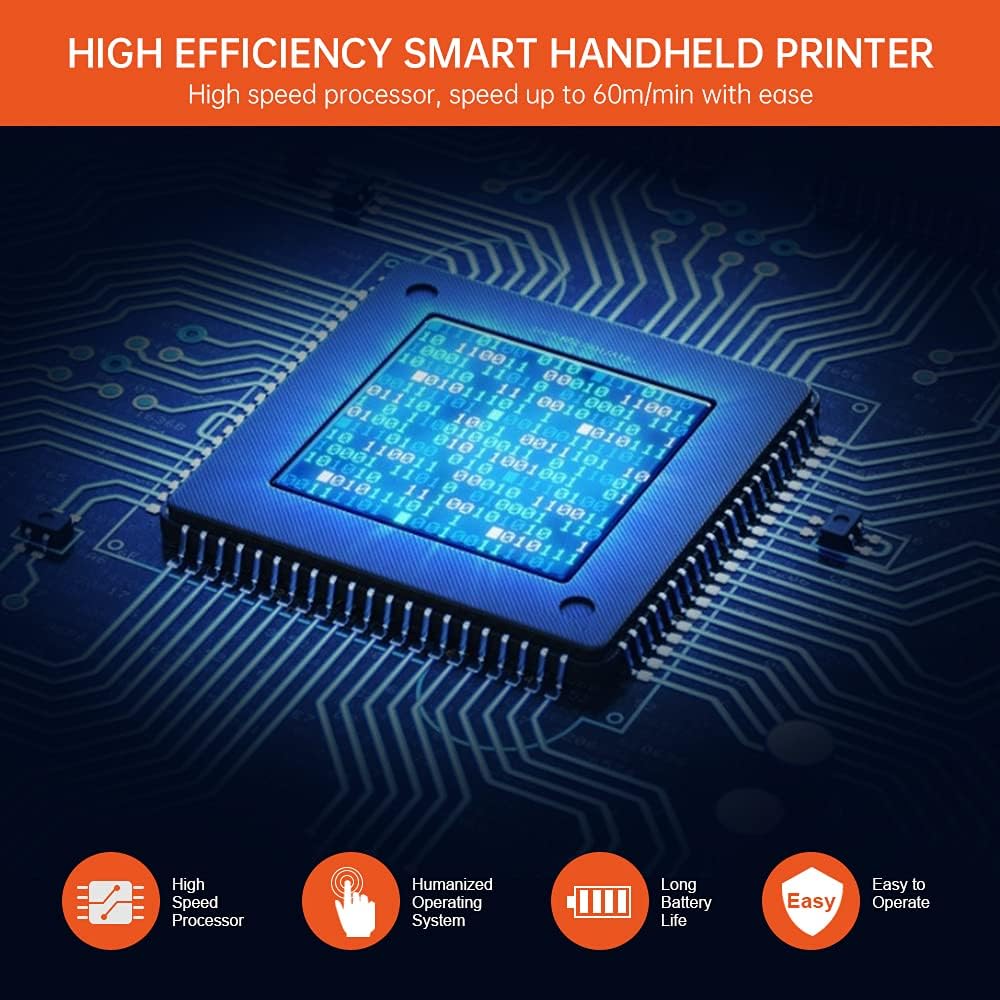 TOAUTO Portable Intelligent Upgraded Handheld Inkjet Printer Gun with 5.6 Inch LED Touch Screen Quick-Drying Inkjet Coding Machine for Code Date Label Industry Design House Usage