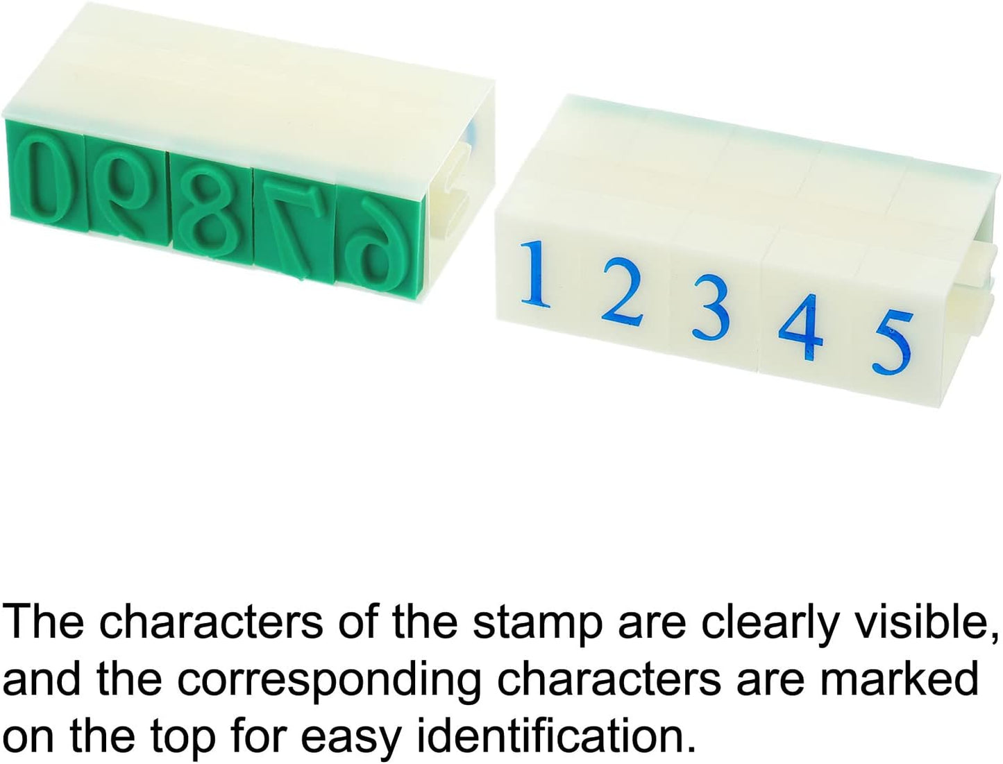 PATIKIL Detachable Number Stamp, 17mm Plastic 9 Digits Font Size 1 Numeral 0-9 Combination Set for Card Tag Scrapbook Craft Making Teaching