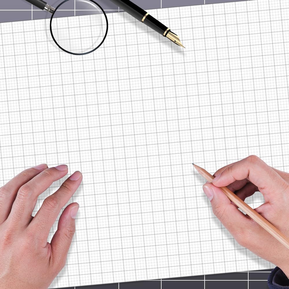 (2-Pack) Graph Paper Pad - 36" x 24" Large Graph Paper, 60 Sheets/120 Pages, 4"x4" Ruled Grid Paper for Engineer Architect Designer Mathematician Draftsmen Sketch House Commercial