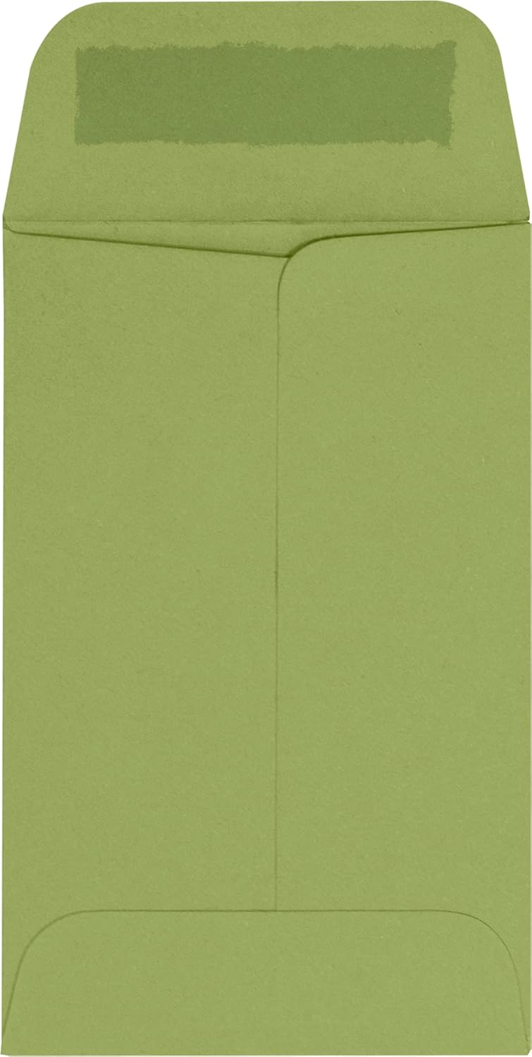 LUXPaper #1 Coin Envelopes | 2 1/4" x 3 1/2" | Avocado Green | 70lb. Text | 250 Qty