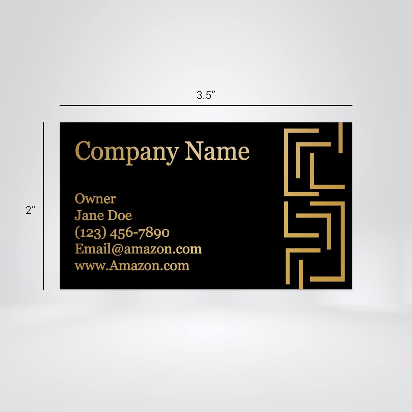 Personalized Gold Foil Black Business Cards 100 Pack - 3.5" x 2" Cards - 14 PT Thick Sturdy Cards - Unique Shiny Gold Foil - Made in the U.S.A. (Gold Maze)