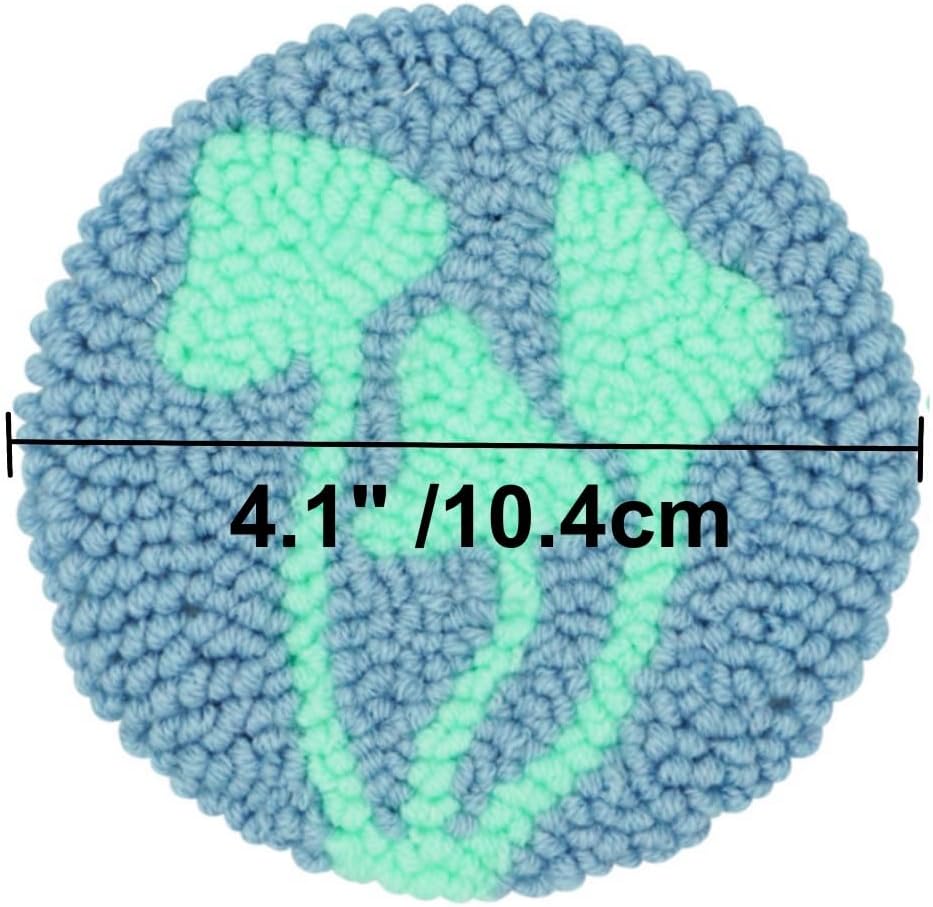 Mefatus Punch Needle Kit for Beginners Adults Kids Keychain Accessories for Backpacks, Bags, Car Key Ring Easy Punch Needle Embroidery Kit Tool Threader Fabric Hoop Yarn Rug Tufting