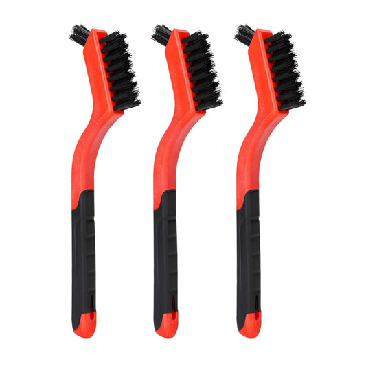3pcs Nylon Brushes for Cleaning, Small Cleaning Brushes for Tight Spaces, Car Detailing Brush Set for Cleaning Dust in Holes