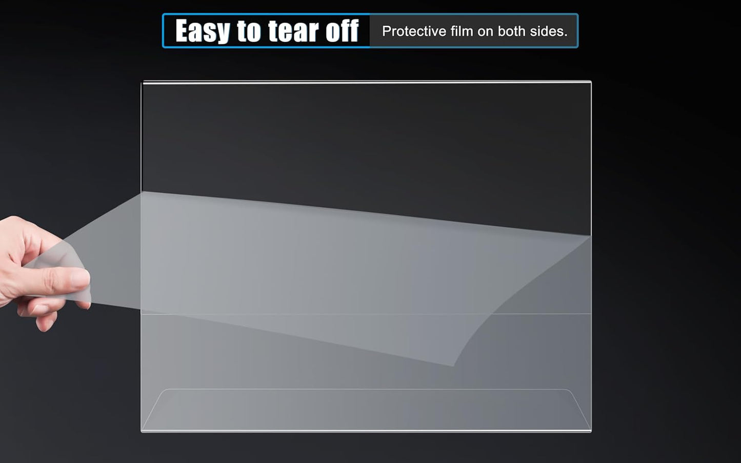 6pack Acrylic Sign Holder Horizontal, 8.5x11 for Picture Frames, L Shape Clear Plastic, Plastic Sign Holder, Table Sign Holder, Unbreakable Menu Holder for Restaurant, Office, School, Store and Home Use