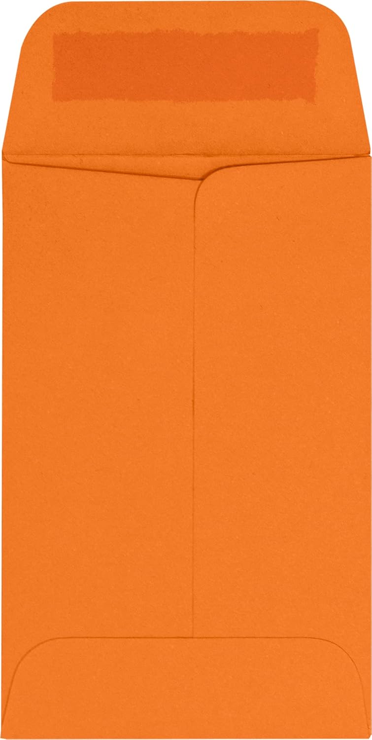 LUXPaper #1 Coin Envelopes | 2 1/4" x 3 1/2" | Mandarin Orange | 80lb. Text | 1,000 Qty