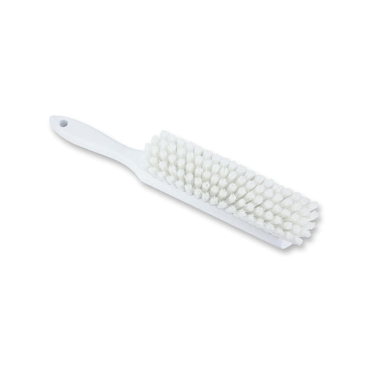 SPARTA Handheld Soft Counter Brush 8 Inch Bristle Span, Multi-Use Dust Brush with 5 Inch Handle for Tables, Countertops, and Delicate Surfaces, Polyester, White