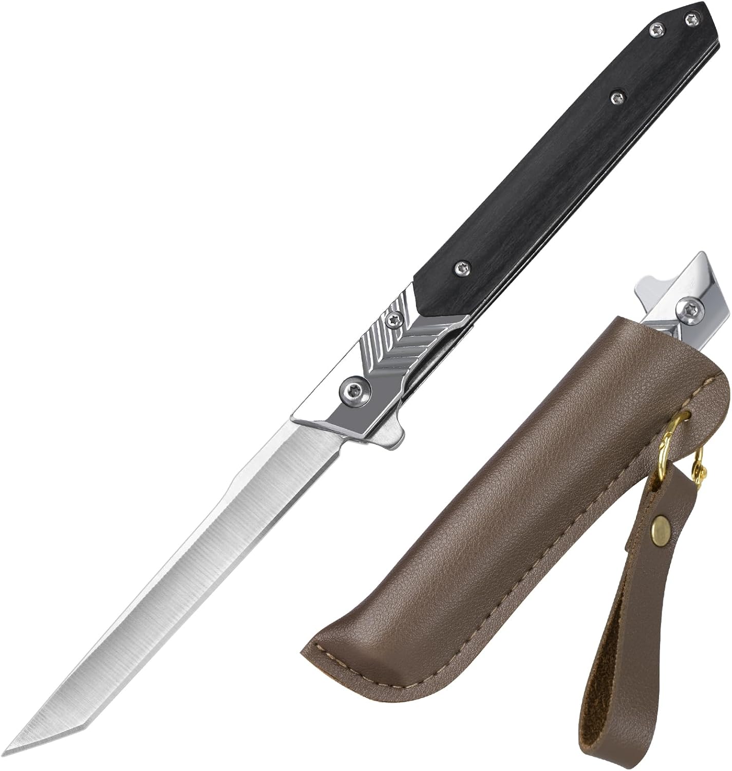 EDC Pocket Knife for Men, Slim Folding Knives with 3.74 inches Tanto Blade, Outdoor Hiking Knife Gifts for Men