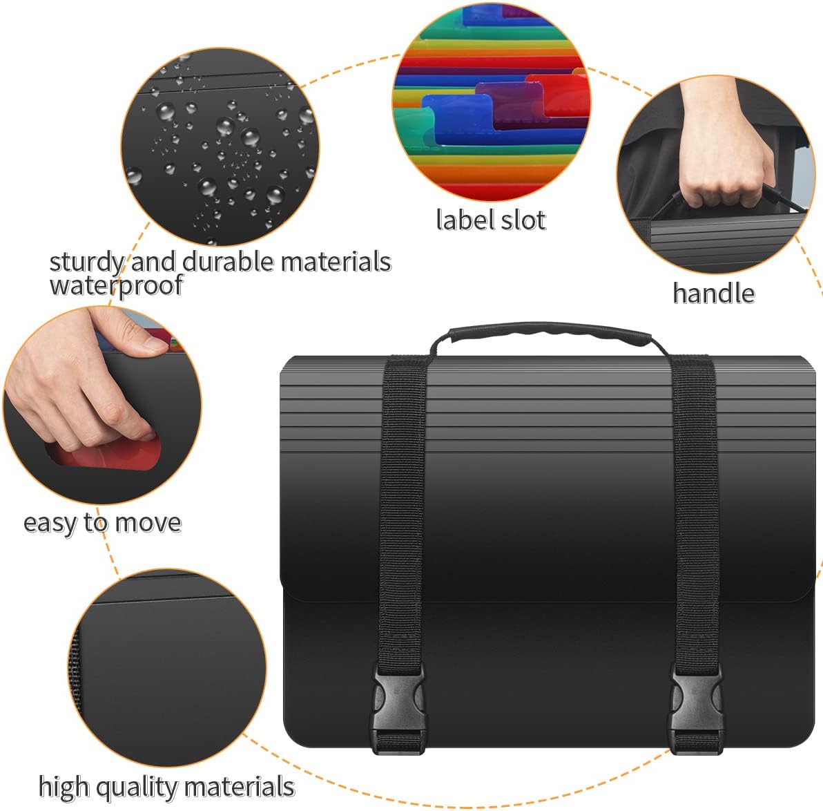 25 Pockets Accordion File Organizer Expanding File Folders with Handle,Fun Storage Portable Filing Box for Paperwork Documents Paper,A4/Letter Size