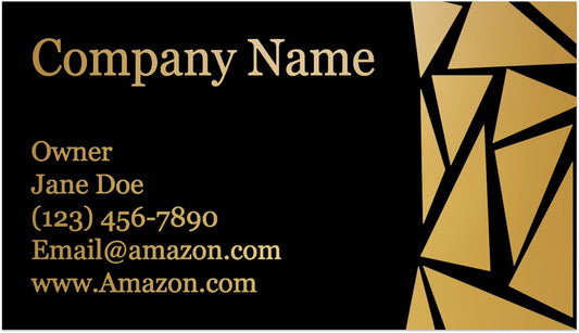 Personalized Gold Foil Black Business Cards 100 Pack - 3.5" x 2" Cards - 14 PT Thick Sturdy Cards - Unique Shiny Gold Foil - Made in the U.S.A. (Gold Shattered)