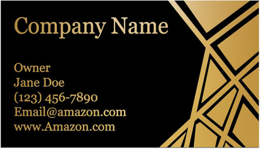Personalized Gold Foil Black Business Cards 100 Pack - 3.5" x 2" Cards - 14 PT Thick Sturdy Cards - Unique Shiny Gold Foil - Made in the U.S.A. (Gold Geometric)
