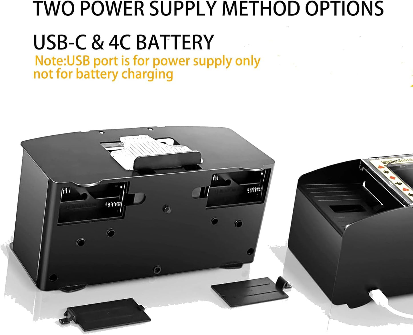 6 Decks Automatic Card Shuffler Electric Heavy Duty-USB-C/Battery Powered, Fast & Quiet Shuffler for Poker, Casino Games (Supports All Standard Cards)